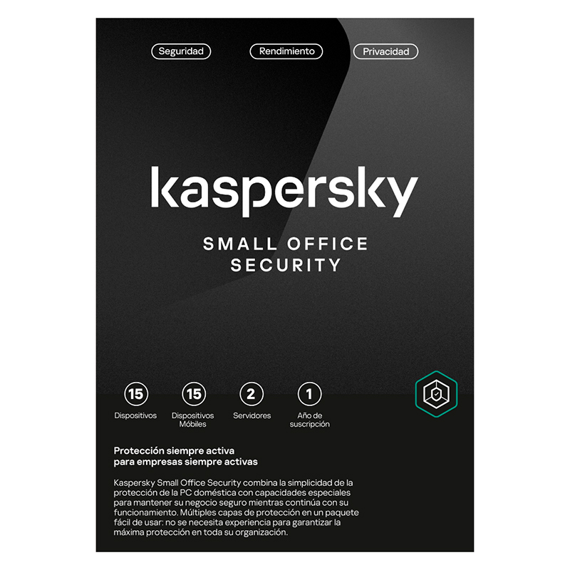 Software Kaspersky Small Office Security, para 15 PCs+2 Serv
